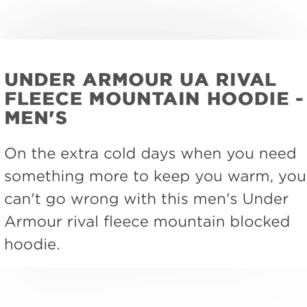 Under Armour Hoodie Hooded Sweatshirt UA Rival Fleece Mountain Gray Men Size XXL
